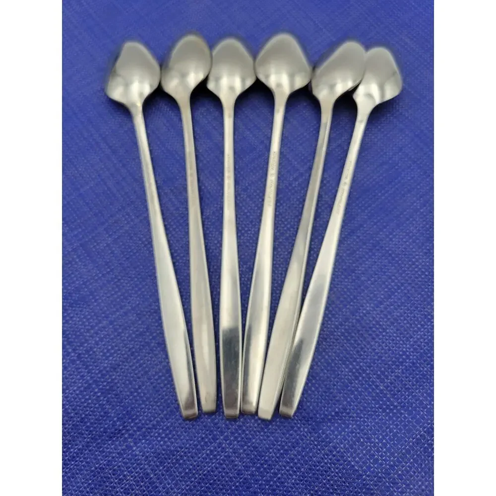 Oneida Will O' Wisp Iced Teaspoon Set 6 Stainless Flatware Rare Discontinued